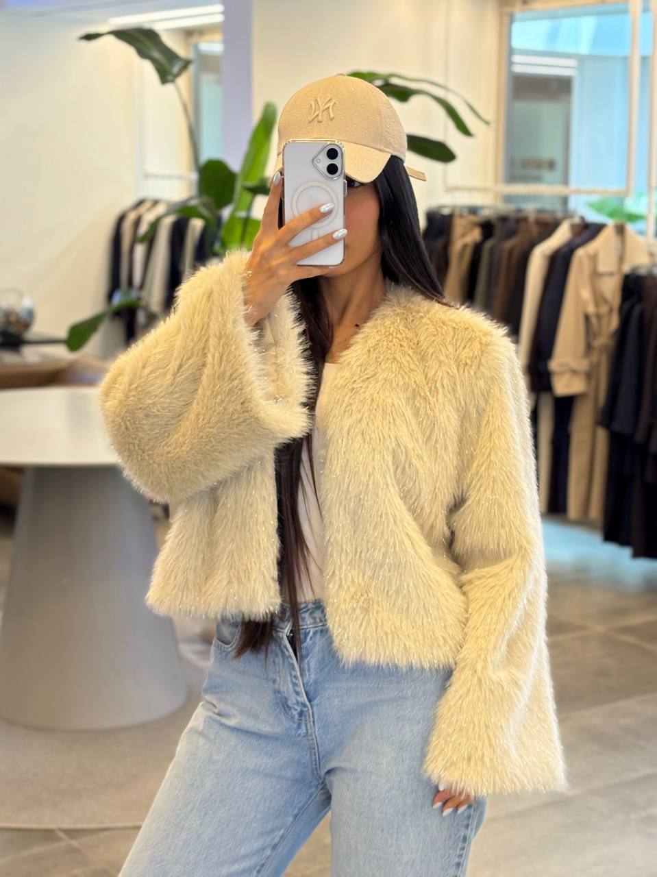 کت کراپ خز شاین دار دخترانه-زنانه