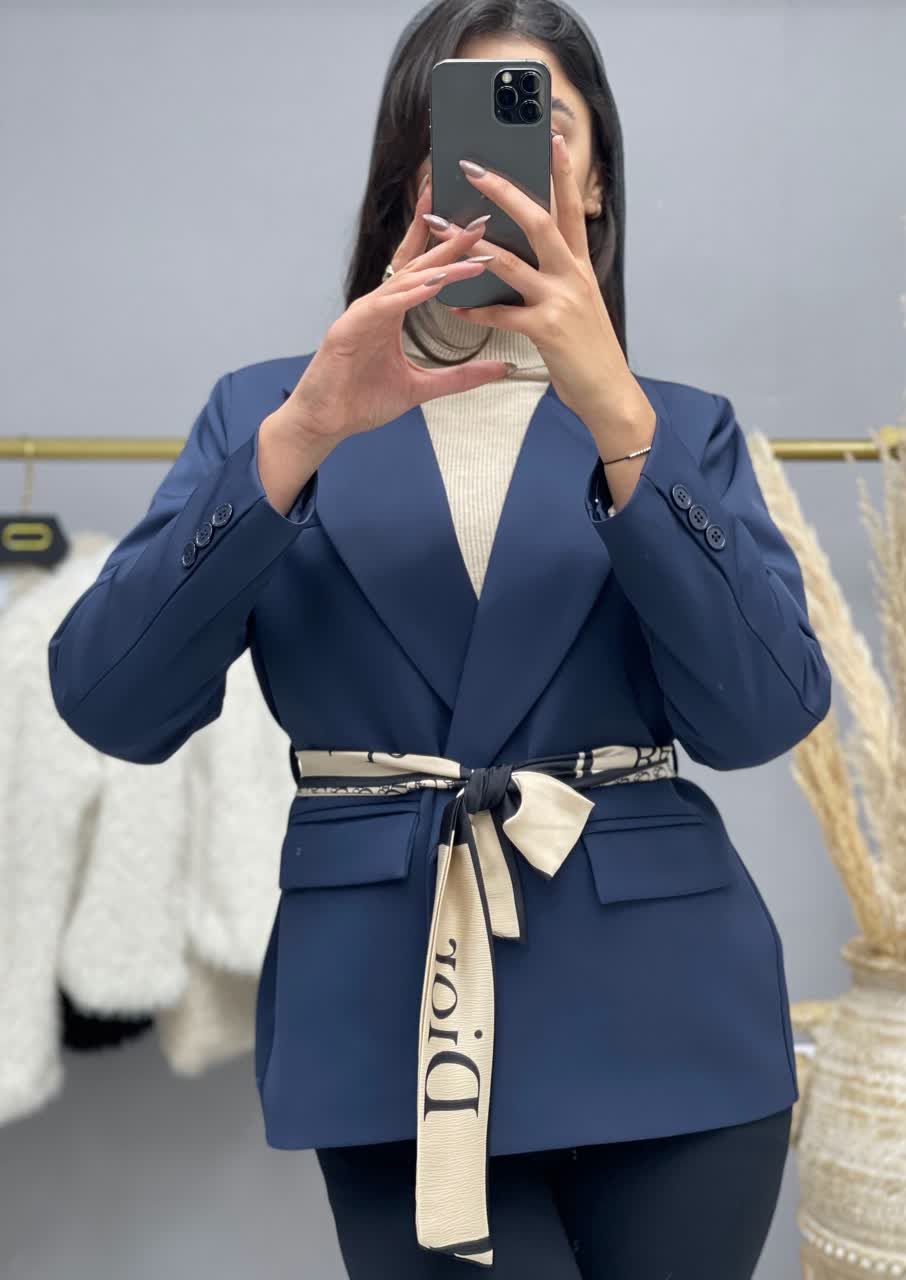 کت پاییزی کمربند دیور زنانه