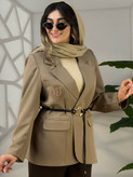 کت تک بهاره کمربند دار زنانه