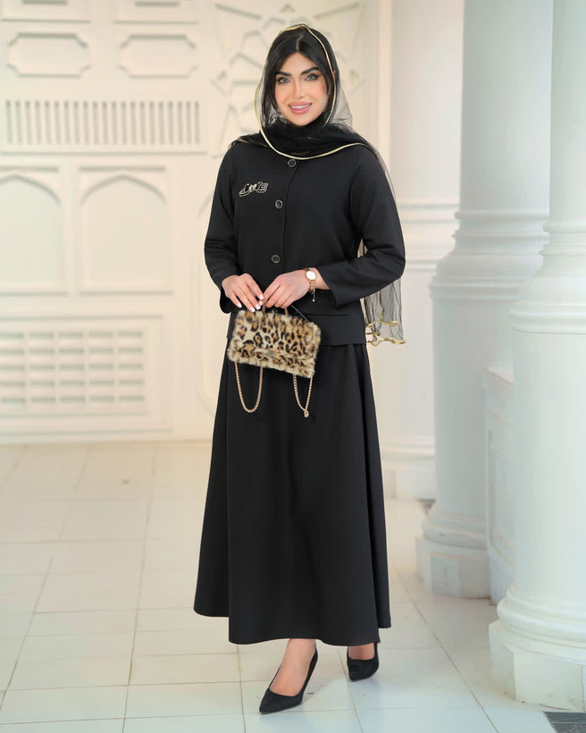 کت و دامن مجلسی ساده مشکی