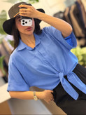 شومیز گره ای آبی