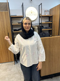 شومیز زنانه لینن گلدوزی فلامینگو خنک تابستانه