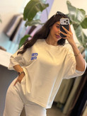 تیشرت باکسی پنبه ماکان میومیو رنگ سفید