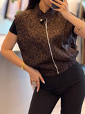 وست پلنگی سیلک تابستانه رنگ قهوه ای سوخته