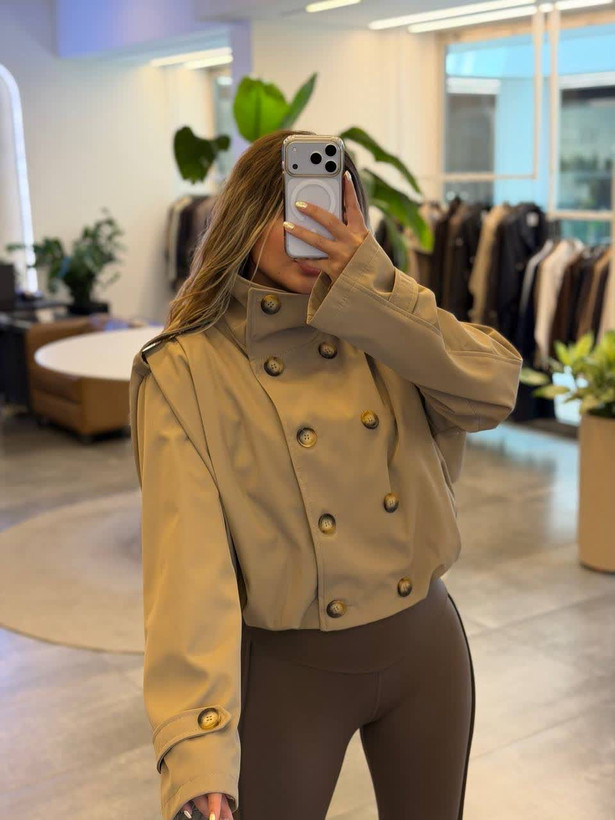 بامبرجکت طرح زارا رنگ کرم