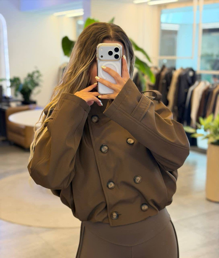 بامبرجکت طرح زارا رنگ قهوه ای